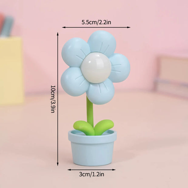 Mini LED Flower Night Light Cute Small Table Lamp Desktop Ornament Bedside Bedroom Ambient Lights Children Toy Kids Holiday Gift