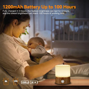 Timer Night Light Dimmable USB Rechargeable Led bedside Breathing nightlight Kids Baby Nursery Adult Sleep Bedromm Desktop Lamp