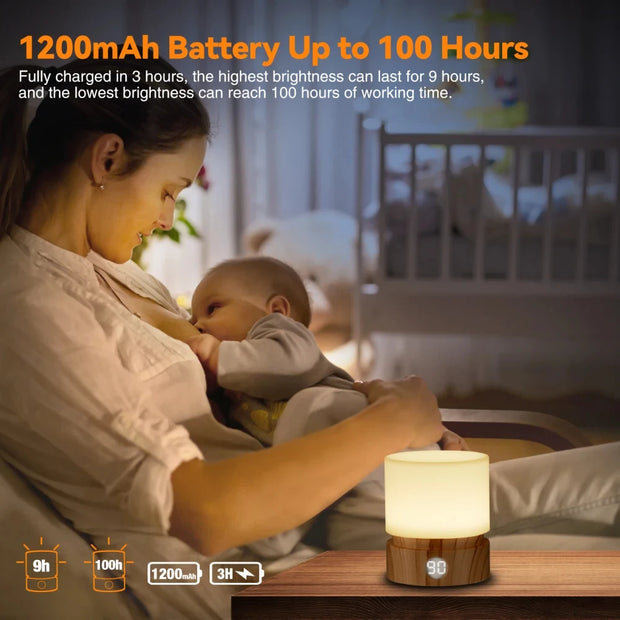 Timer Night Light Dimmable USB Rechargeable Led bedside Breathing nightlight Kids Baby Nursery Adult Sleep Bedromm Desktop Lamp