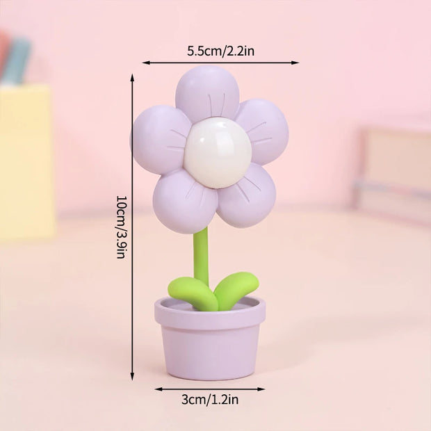 Mini LED Flower Night Light Cute Small Table Lamp Desktop Ornament Bedside Bedroom Ambient Lights Children Toy Kids Holiday Gift