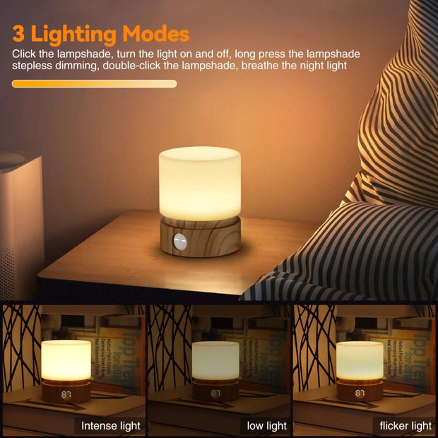 Timer Night Light Dimmable USB Rechargeable Led bedside Breathing nightlight Kids Baby Nursery Adult Sleep Bedromm Desktop Lamp