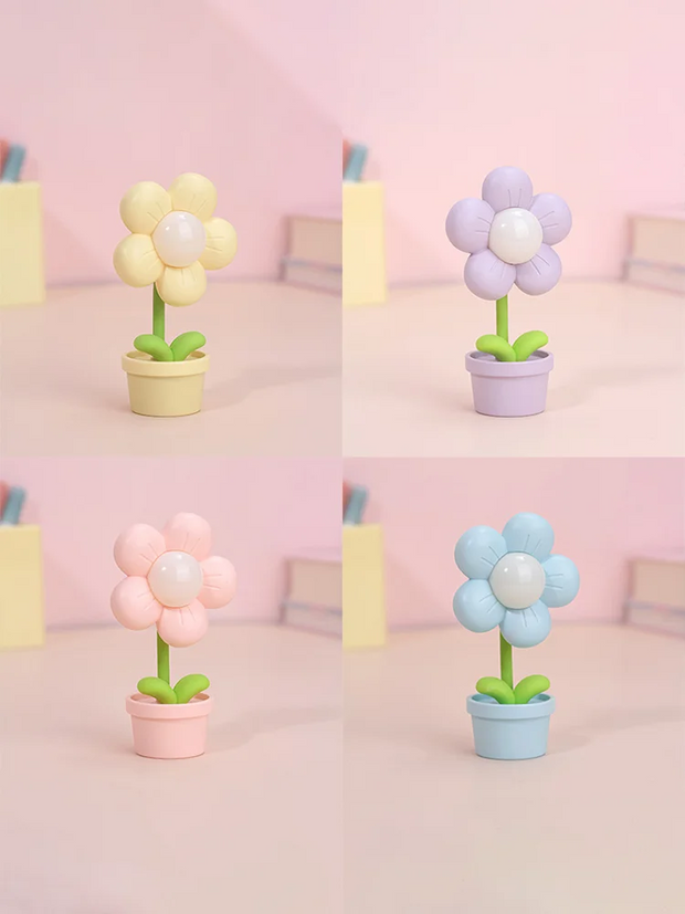 Mini LED Flower Night Light Cute Small Table Lamp Desktop Ornament Bedside Bedroom Ambient Lights Children Toy Kids Holiday Gift