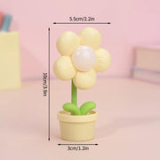 Mini LED Flower Night Light Cute Small Table Lamp Desktop Ornament Bedside Bedroom Ambient Lights Children Toy Kids Holiday Gift